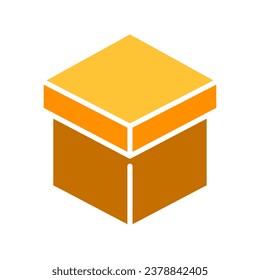 Cuadro con el icono de la línea de la tapa. Entrega, correo, camioneta, mudándose a una nueva casa, mensajero, transporte internacional. Icono de color vectorial sobre fondo blanco para negocios y publicidad.