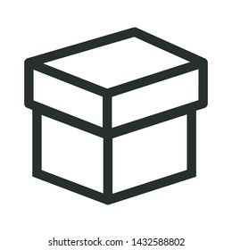 box with lid - minimal line web icon. simple vector illustration. concept for infographic, website or app.