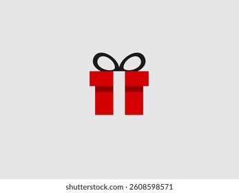 The box and lid are red with a white stripe down the center front and a black ribbon tied in a bow on top
