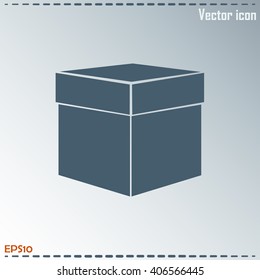 box with lid vector illustration. Flat design style