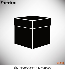 box with lid vector illustration. Flat design style