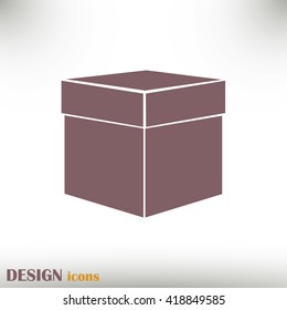box with lid vector illustration. Flat design style