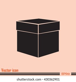 box with lid vector illustration. Flat design style