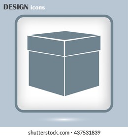 box with lid vector illustration. Flat design style
