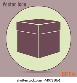 box with lid vector illustration. Flat design style
