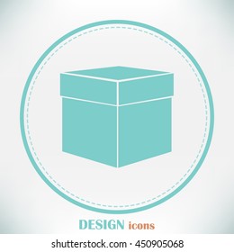 box with lid vector illustration. Flat design style