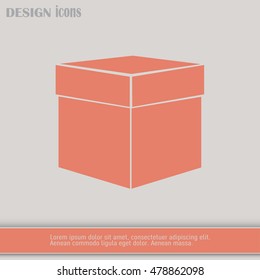 box with lid vector illustration. Flat design style