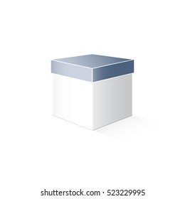 box with lid vector illustration. Flat design style