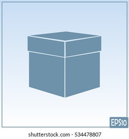 box with lid vector illustration. Flat design style