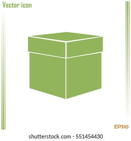 box with lid vector illustration. Flat design style