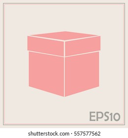 box with lid vector illustration. Flat design style