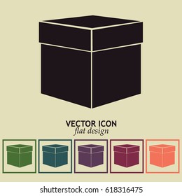 box with lid vector illustration. Flat design style