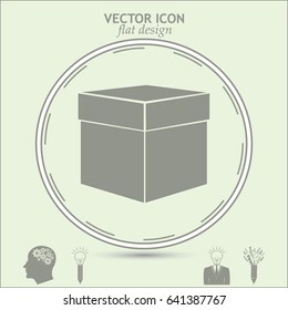 box with lid vector illustration. Flat design style