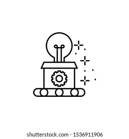 Box light bulb gear icon. Element of management icon