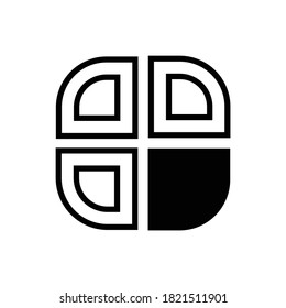 Vector de diseño de icono de aplicación de línea de caja