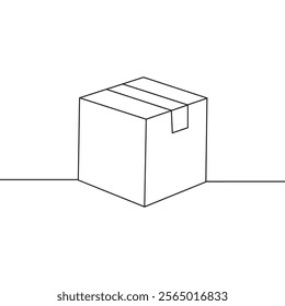 box line art. delivery box artwork