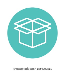 Box line and block style icon design, Delivery logistics transportation shipping service warehouse industry and global theme Vector illustration
