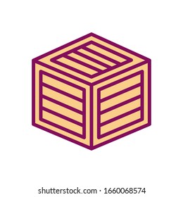 Box line and fill style icon design, Delivery logistics transportation shipping service warehouse industry and global theme Vector illustration