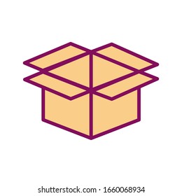 Box line and fill style icon design, Delivery logistics transportation shipping service warehouse industry and global theme Vector illustration