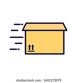 Box line and fill style icon design, Delivery logistics transportation shipping service warehouse industry and global theme Vector illustration