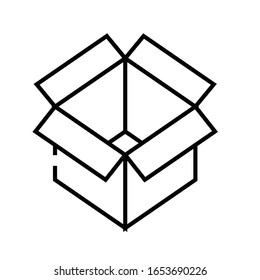 Box line icon, concept sign, outline vector illustration, linear symbol.