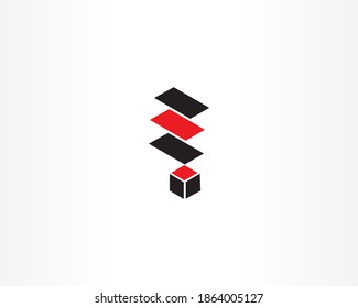 Box and line icon design template