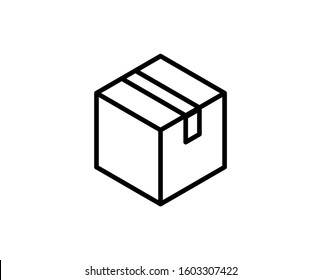 Box line icon. High quality outline symbol for web design or mobile app. Thin line sign for design logo. Black outline pictogram on white background