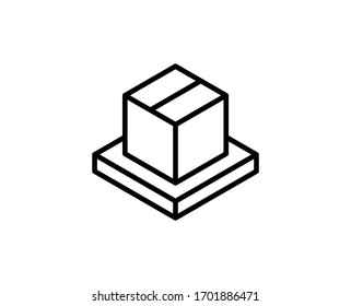 Box line icon. High quality outline symbol for web design or mobile app. Thin line sign for design logo. Black outline pictogram on white background