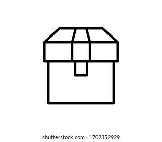 Box line icon. High quality outline symbol for web design or mobile app. Thin line sign for design logo. Black outline pictogram on white background