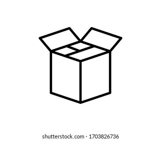 Box line icon. High quality outline symbol for web design or mobile app. Thin line sign for design logo. Black outline pictogram on white background