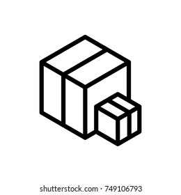 Box line icon. High quality black outline logo for web site design and mobile apps. Vector illustration on a white background.