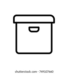 Box line icon. High quality black outline logo for web site design and mobile apps. Vector illustration on a white background.