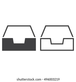 box line icon, inbox outline and filled vector sign, linear and full pictogram isolated on white, logo illustration