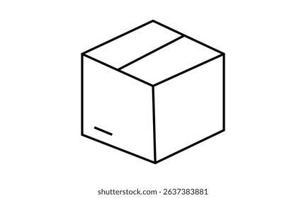 Box line icon isolated on transparent background. vector illustration	
