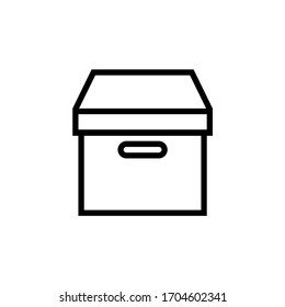 Box line icon, logo isolated on white background