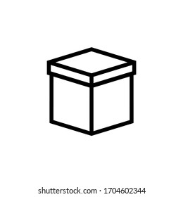Box line icon, logo isolated on white background