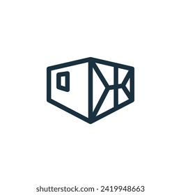 Box-Line-Symbol auf weißem Hintergrund.