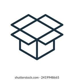Box line icon on white background.
