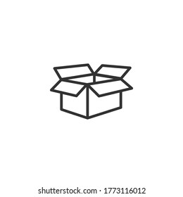 box line icon. open box isolated line icon