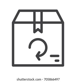 Box line icon, outline vector sign, linear style pictogram isolated on white. Symbol, logo illustration. Editable stroke. Pixel perfect graphics