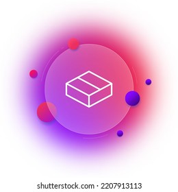 Box line icon. Pack, packing, logistics service, package, gift wrap, wooden, wrapping, cardboard, shipping, packaging. Delivery concept. Glassmorphism. Vector line icon for Business and Advertising