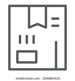 Box line icon, parcel and package, cardboard sign, vector graphics, a linear pattern on a white background, eps 10.