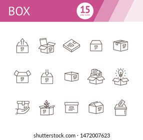 Box line icon set. Delivery and packaging concept.Vector illustration can be used for topics like post office, courier, logistics