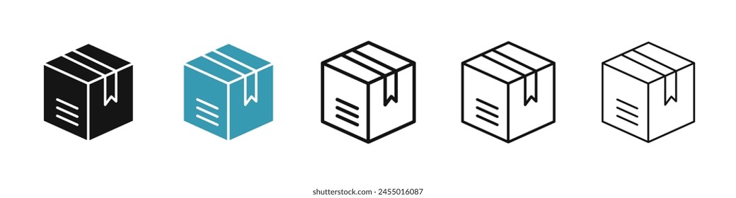 Box line icon set. parcel package line icon. shipping cardboard carton sign. storage box icon for Ui designs.