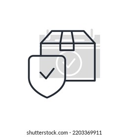 Box line icon. Simple element illustration. Box concept outline symbol design.