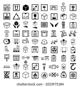 Box line simple icon set