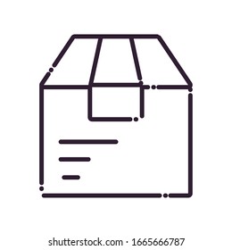 Box line style icon design, Delivery logistics transportation shipping service warehouse industry and global theme Vector illustration