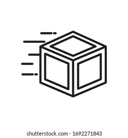 Design des Stylesymbols der Box, Lieferung von Logistik-Transport-Service-Lagerhallen und Vektorillustration-Illustration zum Thema weltweit
