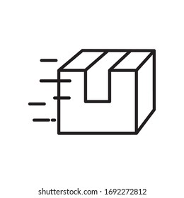 Box line style icon design, Delivery logistics transportation shipping service warehouse industry and global theme Vector illustration