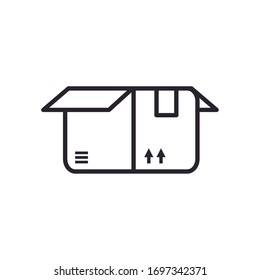 Box line style icon design, Delivery logistics transportation shipping service warehouse industry and global theme Vector illustration